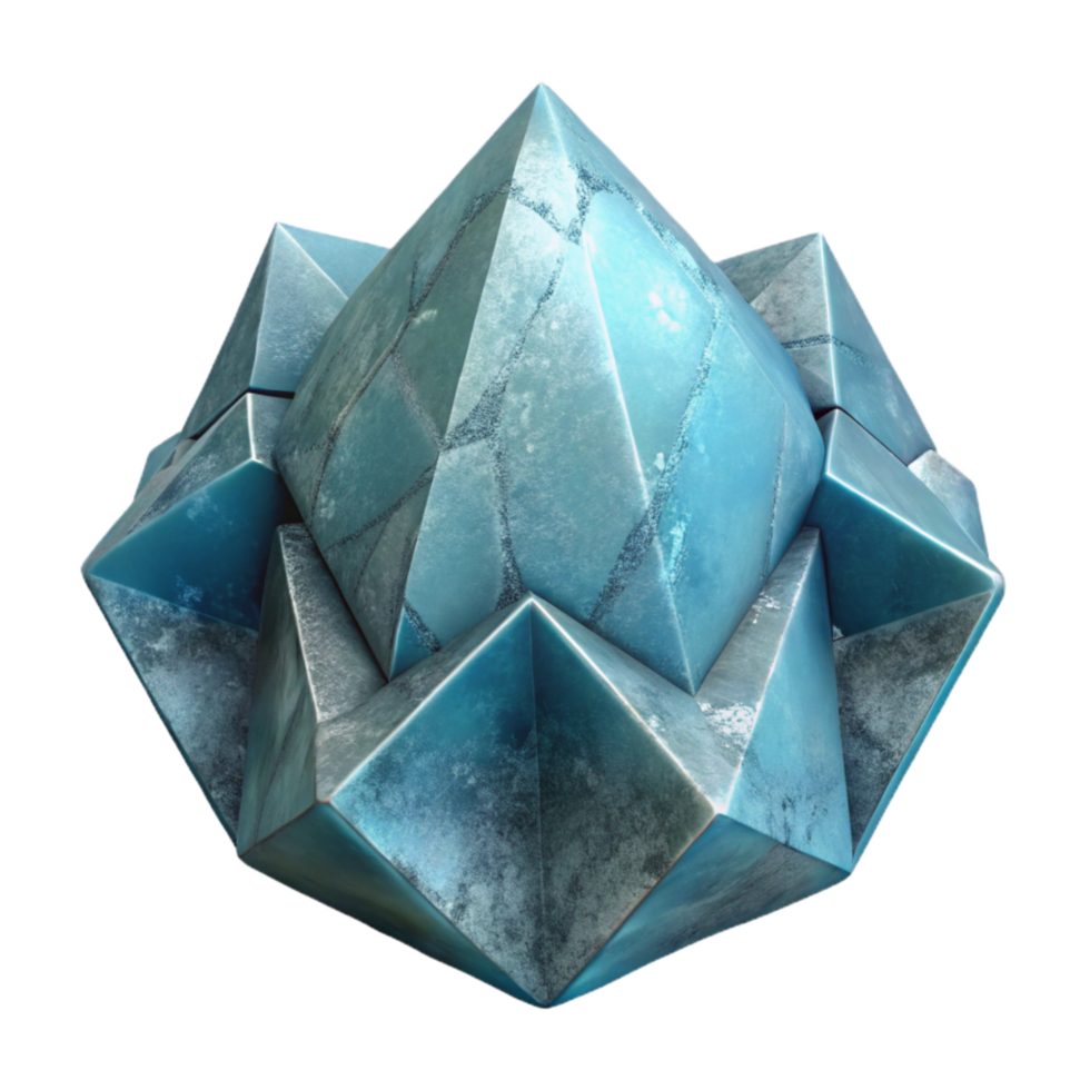 magnificent modern Crystalline Structure Isolated on Transparent Background Icy Surface genuine png