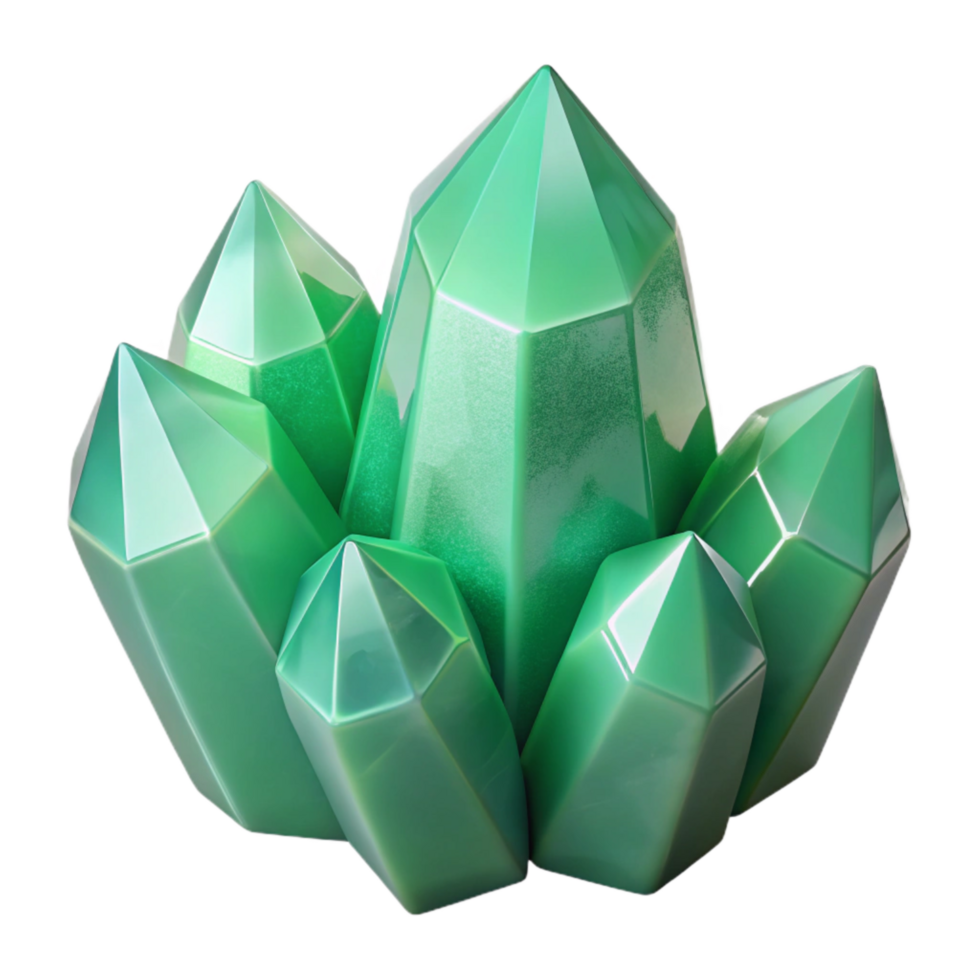 elegant abstract Crystallized Geometric Shapes Transparent Background Soft Edges Green Tint high quality png