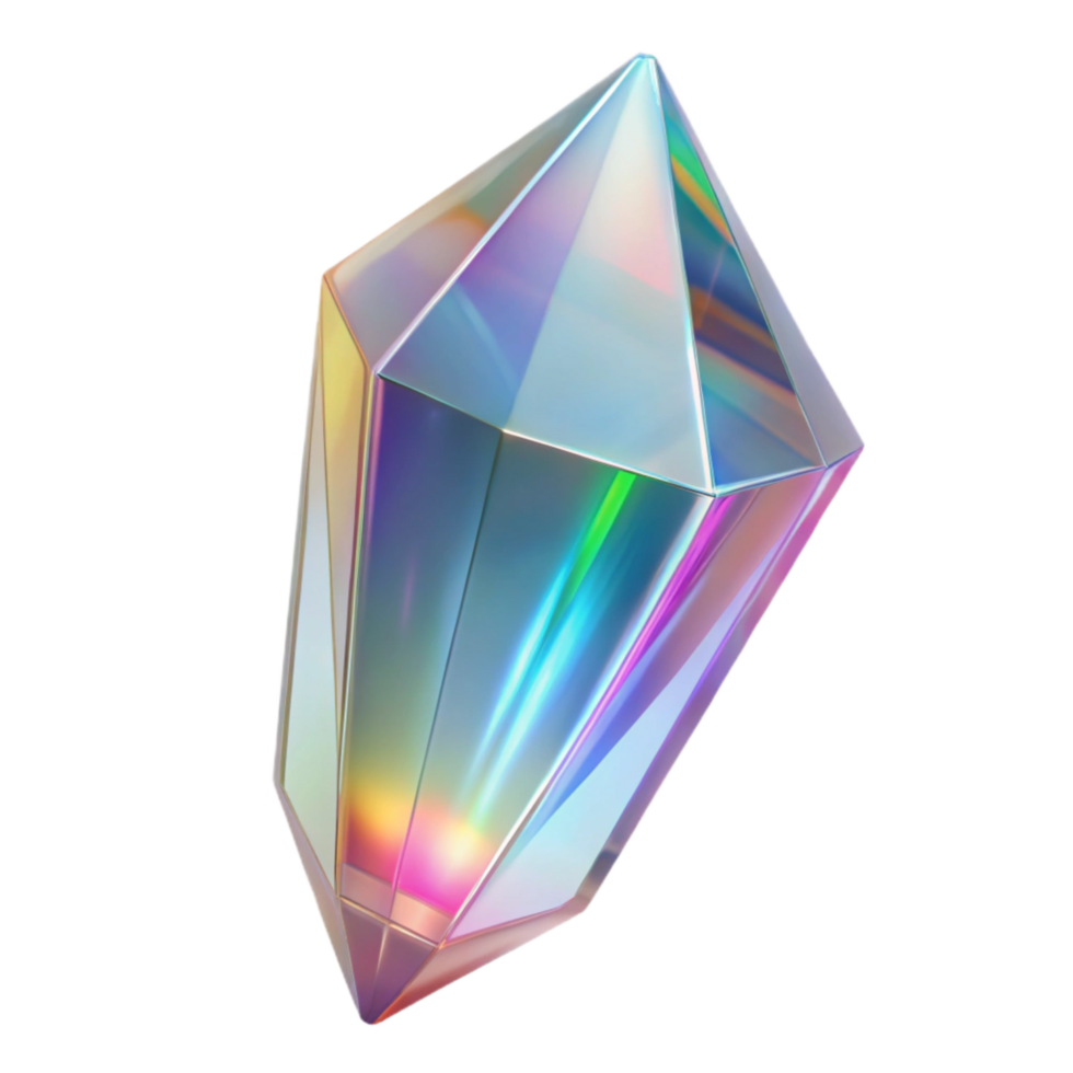 extraordinary minimalist Crystal Prism Rainbow Isolated Transparent Background png