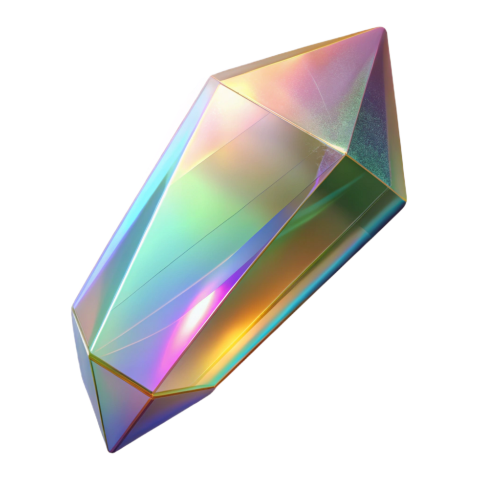 dramatic abstract Crystal Prism Rainbow Isolated Transparent Background genuine png
