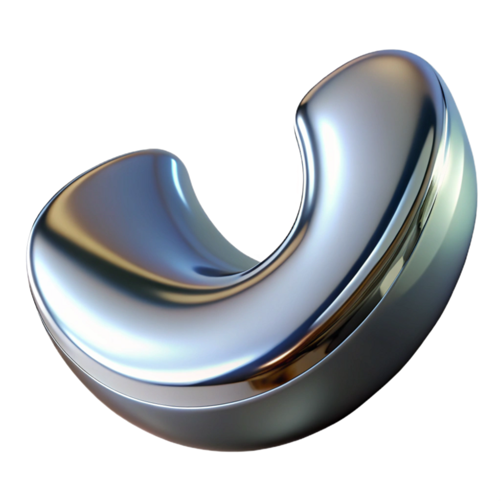 stunning minimalist Curved Chrome Reflection Isolated Element exclusive png