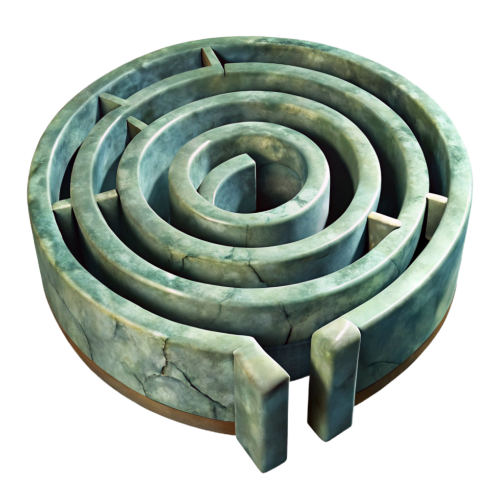 beautiful artistic Curved Luminari Labyrinth Path Cutout Transparent Background high resolution png
