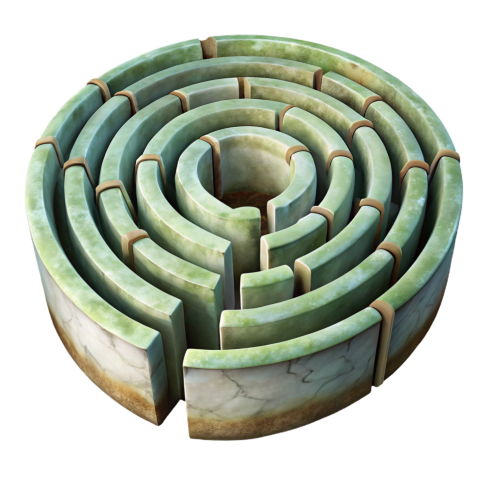 extraordinary artistic Curved Luminari Labyrinth Path Cutout Transparent Background png
