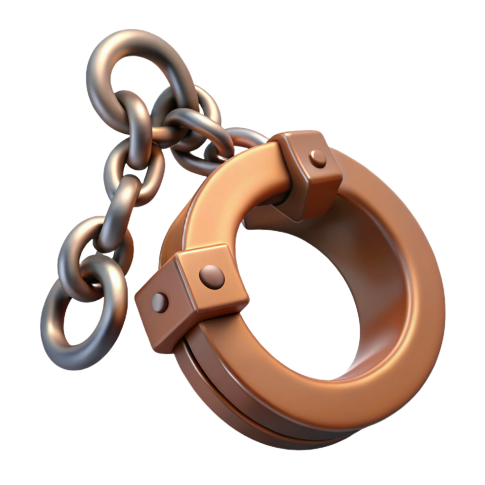 vibrant modern Cutout of a Handcuff with Chain and Locking Mechanism professional png