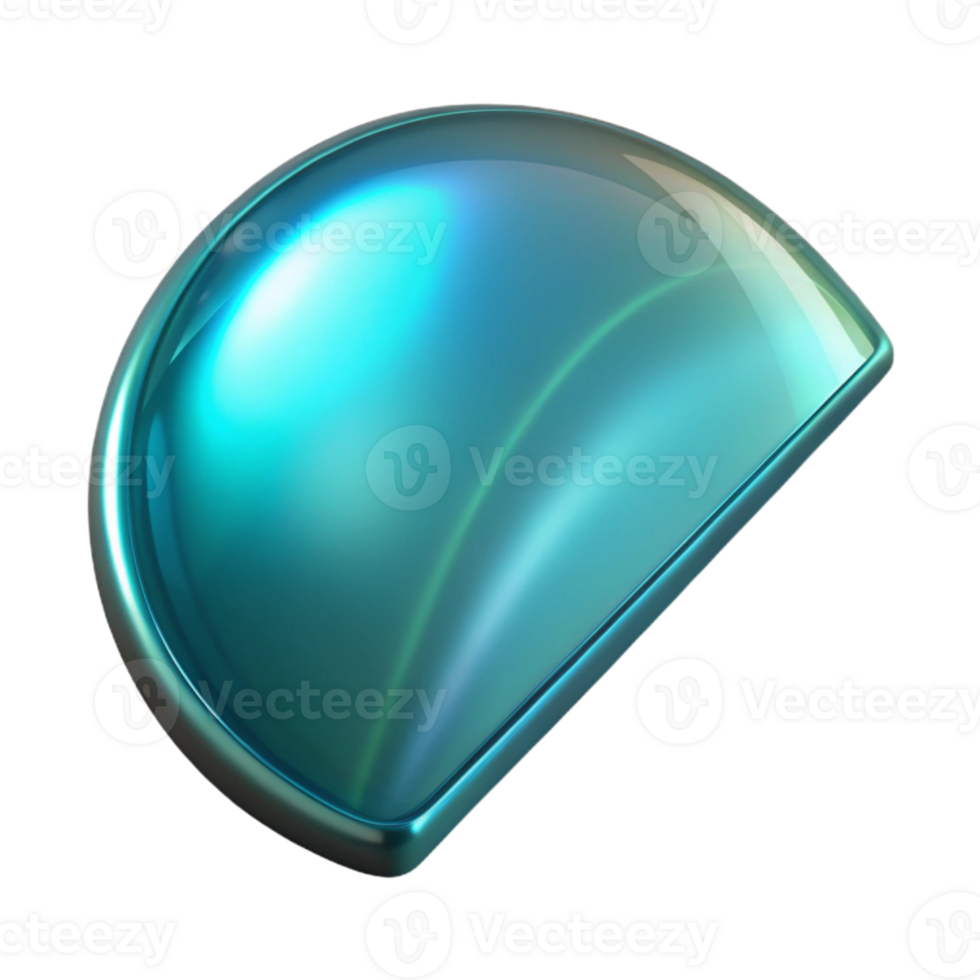 magnificent creative Cyan Glow Reflection on Curved Glass Cutout png