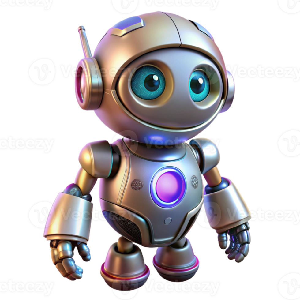 magnificent vintage Cybernetic Bud Robot Bright Lighting Transparent Background professional png