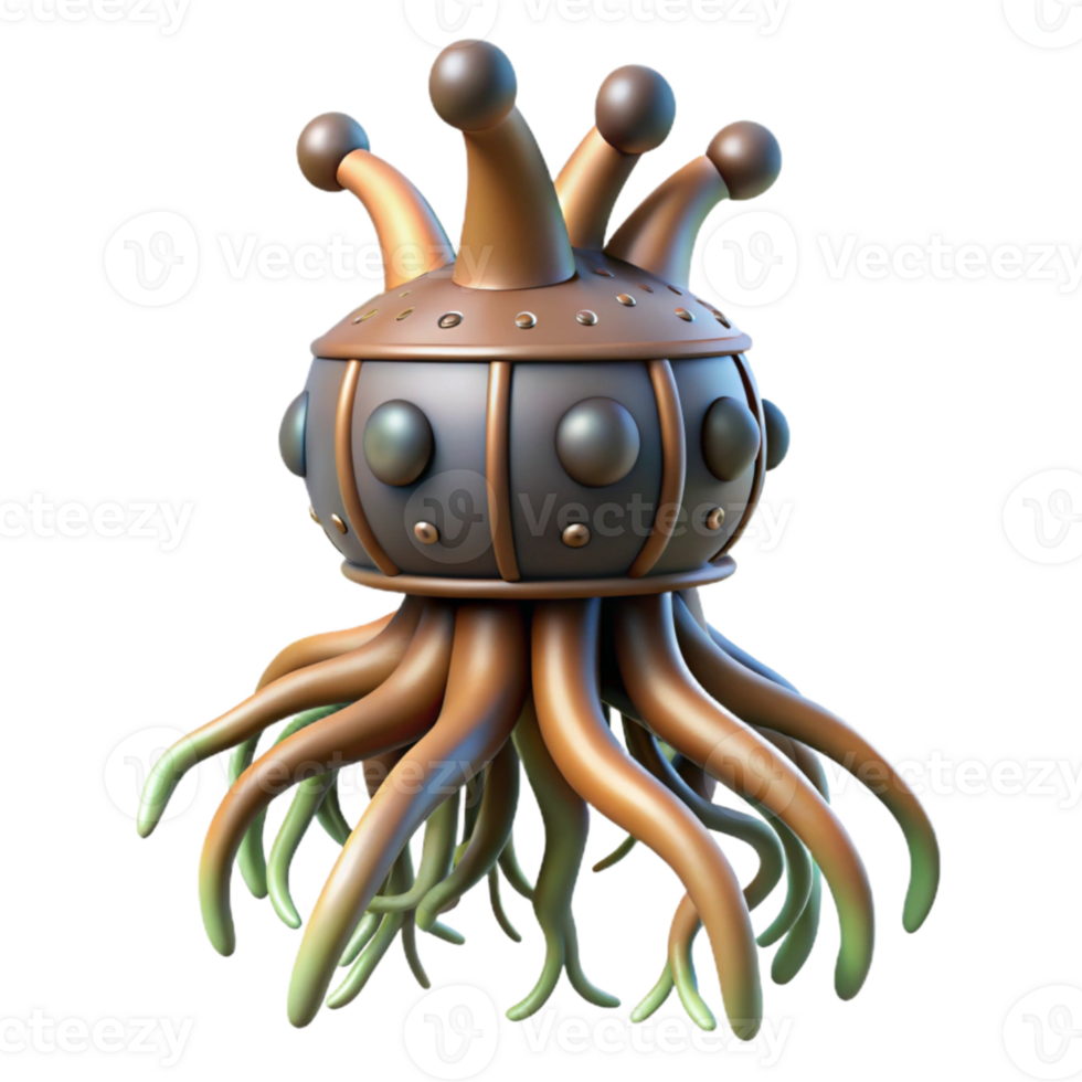 dramatic artistic Cybernetic Organism with Thick Roots Cutout detailed png