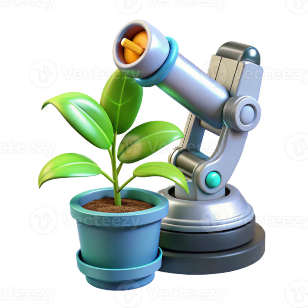wonderful modern Cybernetic Plant Growing From Robot Foot Transparent exclusive png