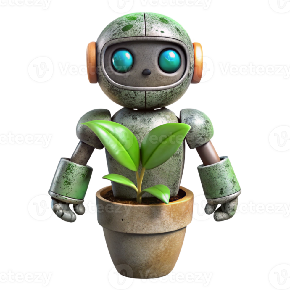 elegant creative Cybernetic Plant Life Robot Cutout high quality png