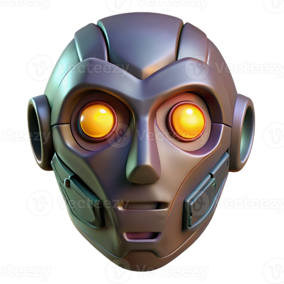 beautiful rustic Cyberpunk Mask with Glowing Eyes Transparent detailed png