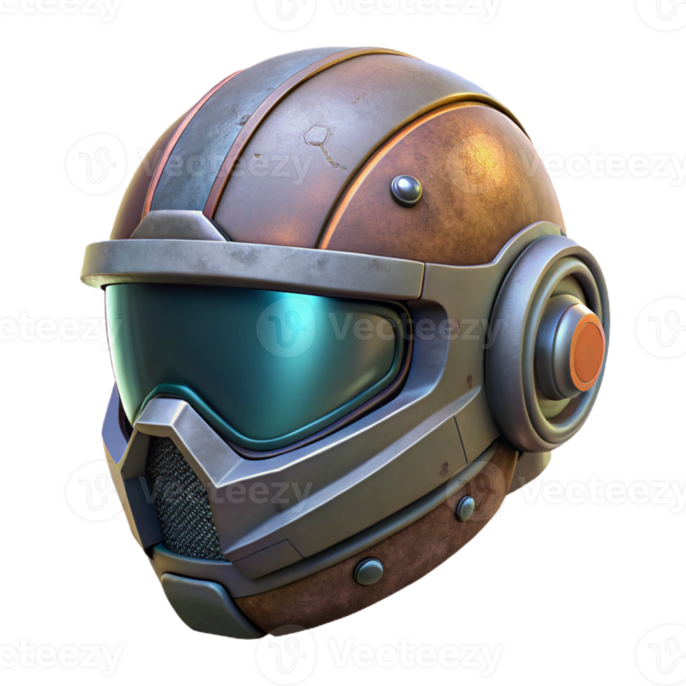 beautiful modern Cyberpunk Helmet with Visor Isolated genuine png