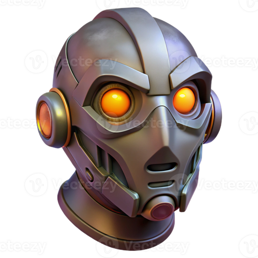 serene creative Cyberpunk Mask with Glowing Eyes Transparent premium png