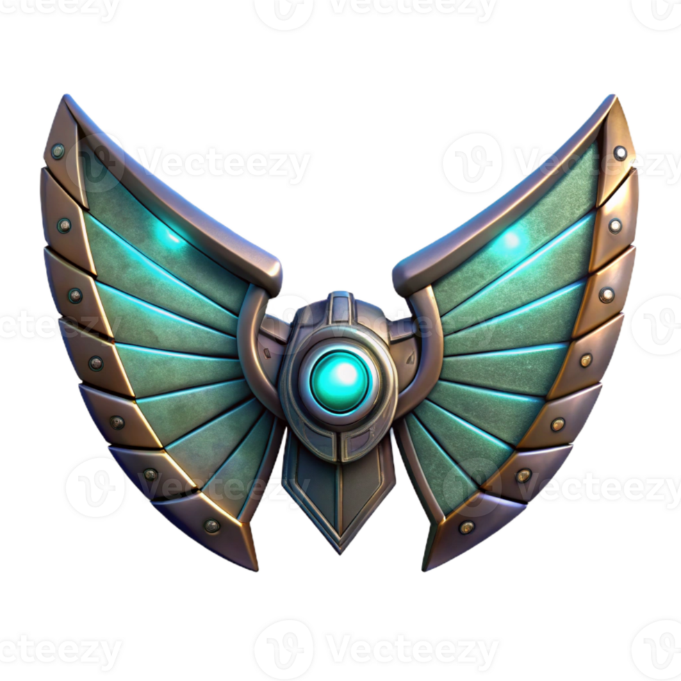 dramatic creative Cyberpunk Mechanical Wings Illuminated Cutout genuine png