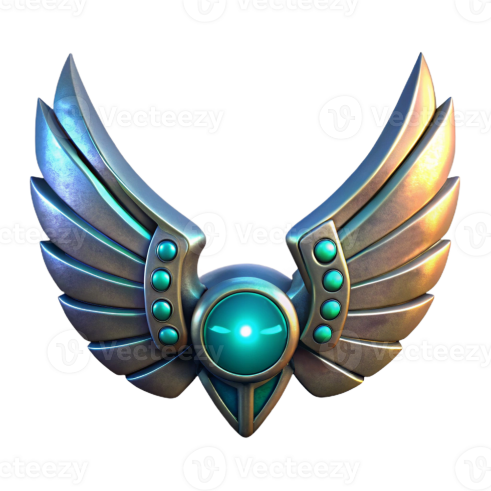 elegant abstract Cyberpunk Mechanical Wings Illuminated Cutout original png