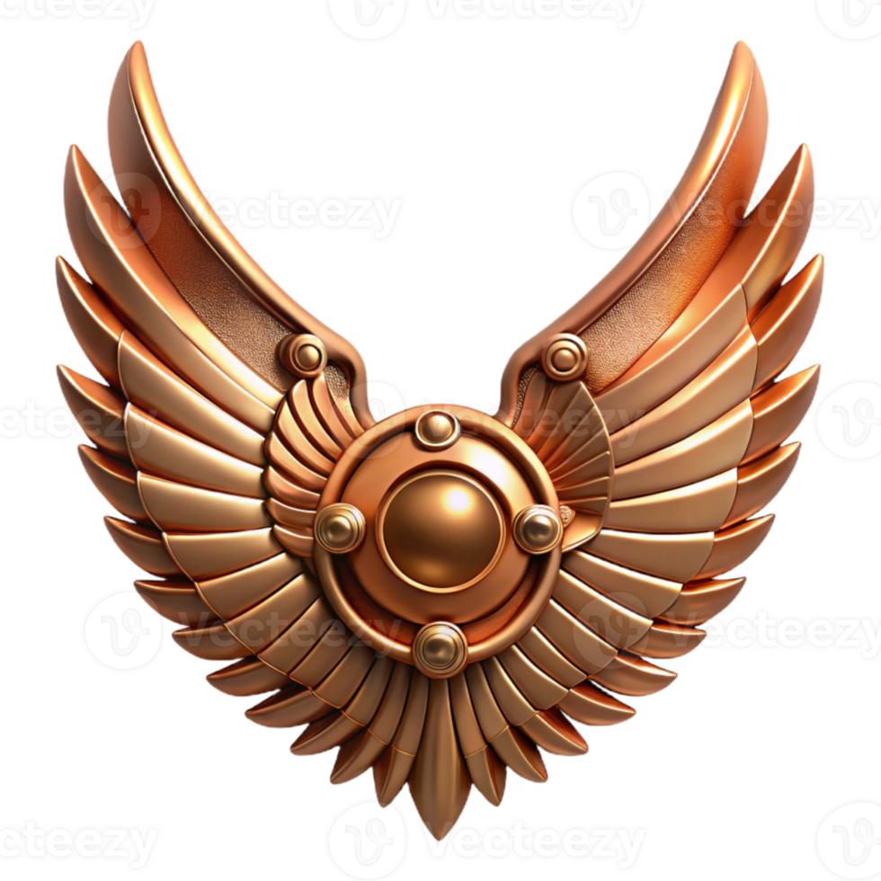 stunning traditional Detailed Copper Mechanical Wings Cutout Element original png
