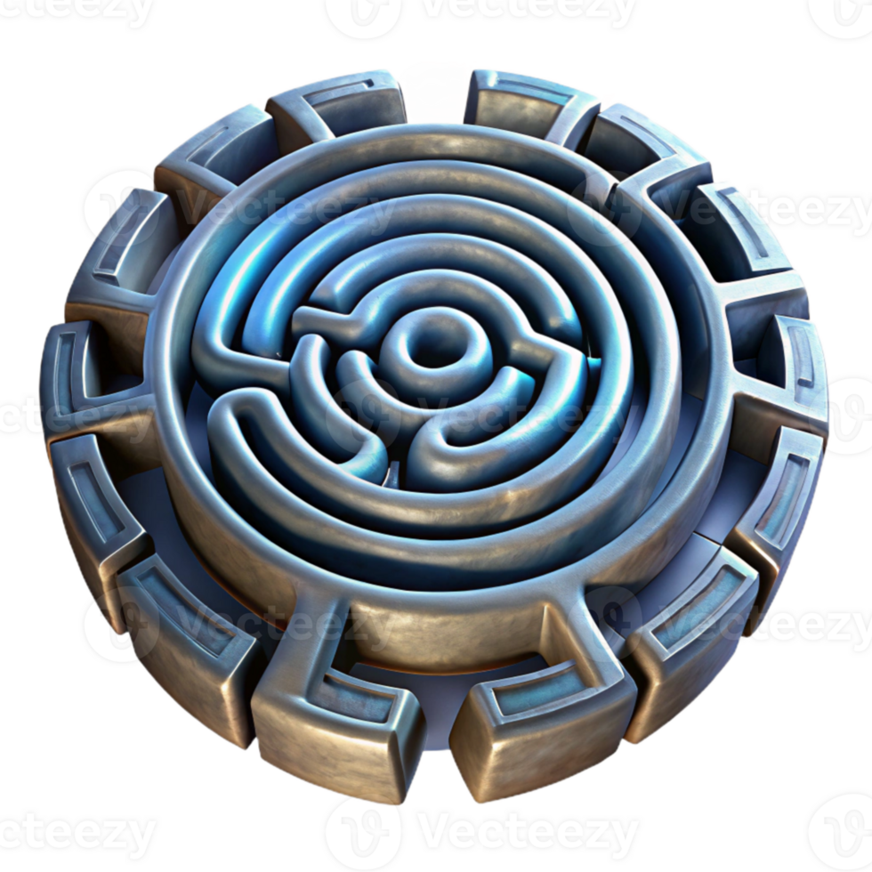 wonderful abstract Detailed Luminari Labyrinth Center Cutout on Transparent Background png
