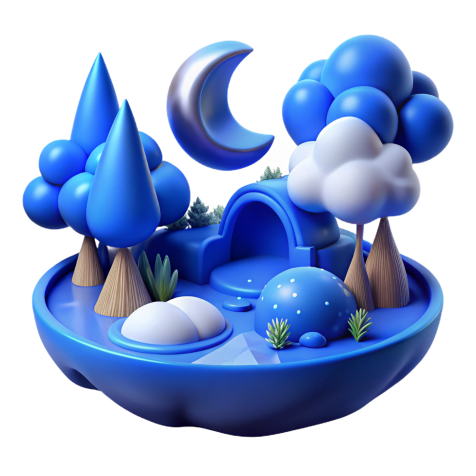 vibrant minimalist Dreamscape ry Blue Cutout genuine png