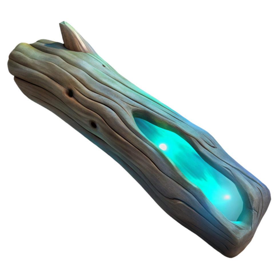 serene abstract Driftwood with Bright Luminescence Cutout Element exclusive png