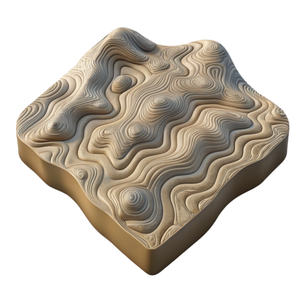 serene abstract D Topographic Map Render with Transparent Background professional png
