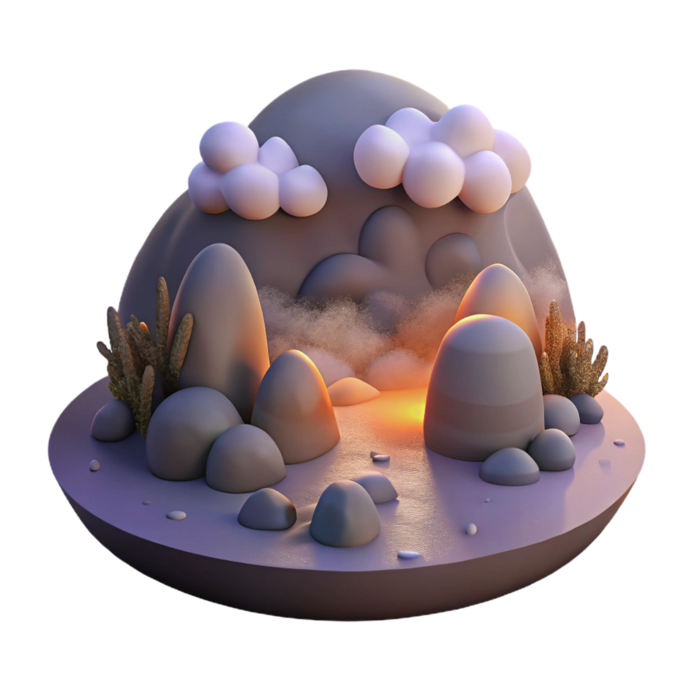 stunning modern Dusk Landscape with Fog Cutout Element exclusive png