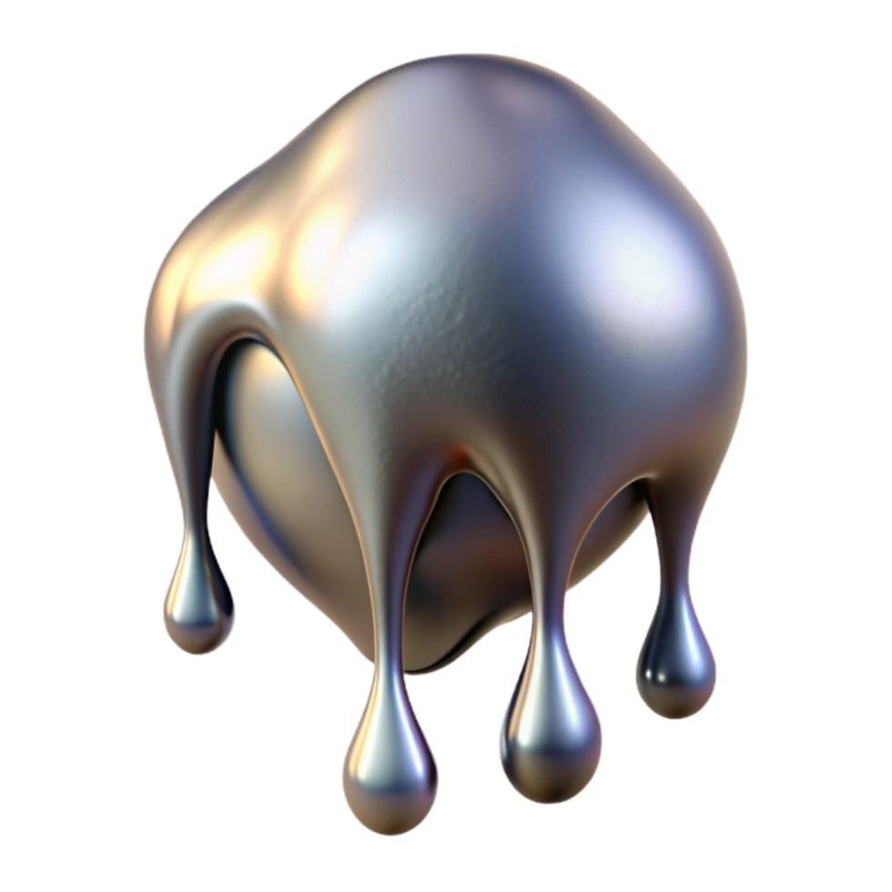 serene abstract Dynamic Alloy Drip Transparent Background Isolated genuine png