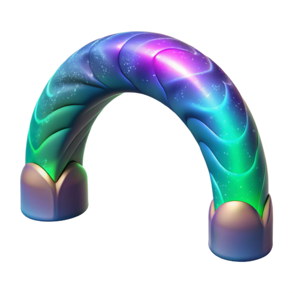 vibrant abstract Dynamic Aurora Arch Isolated on Transparent Background Swirling Light original png