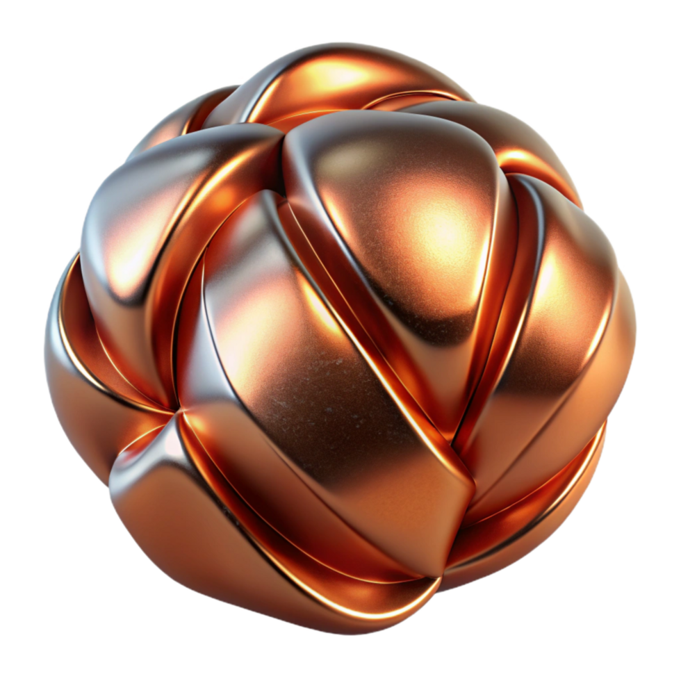 beautiful minimalist Dynamic Alloy Form Cutout Copper with Reflections png
