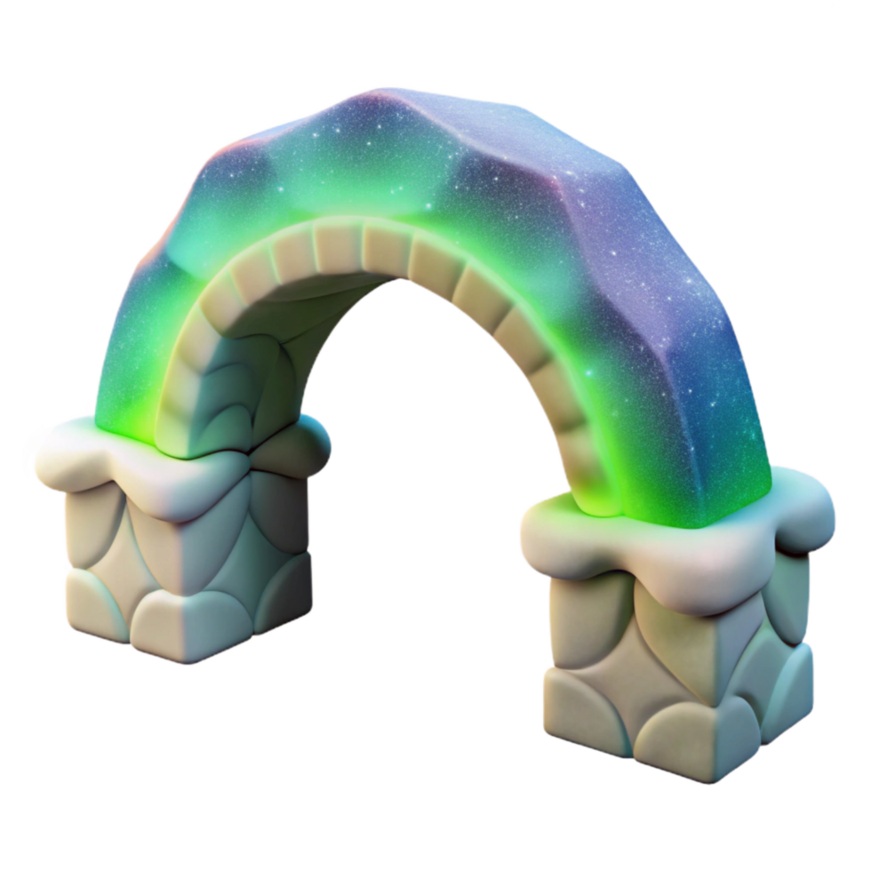 serene artistic Dynamic Auroral Arch Isolated with Colorful Northern Lights high quality png