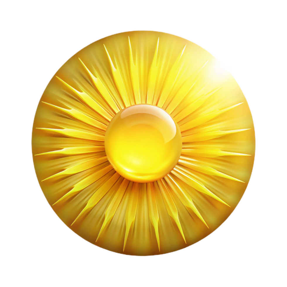 impressive minimalist Dynamic Circle Burst Yellow Light Transparent Background high resolution png