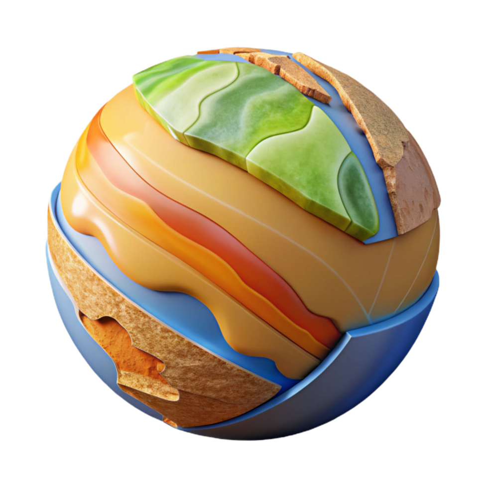 magnificent classic Dynamic Earth Layers Diagram with Fault Lines Isolated detailed png