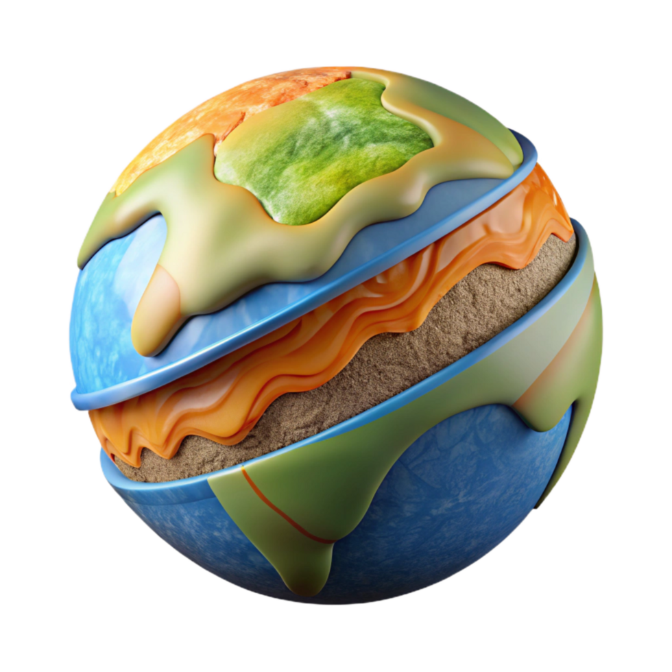 magnificent minimalist Dynamic Earth Layers Diagram with Fault Lines Isolated high resolution png