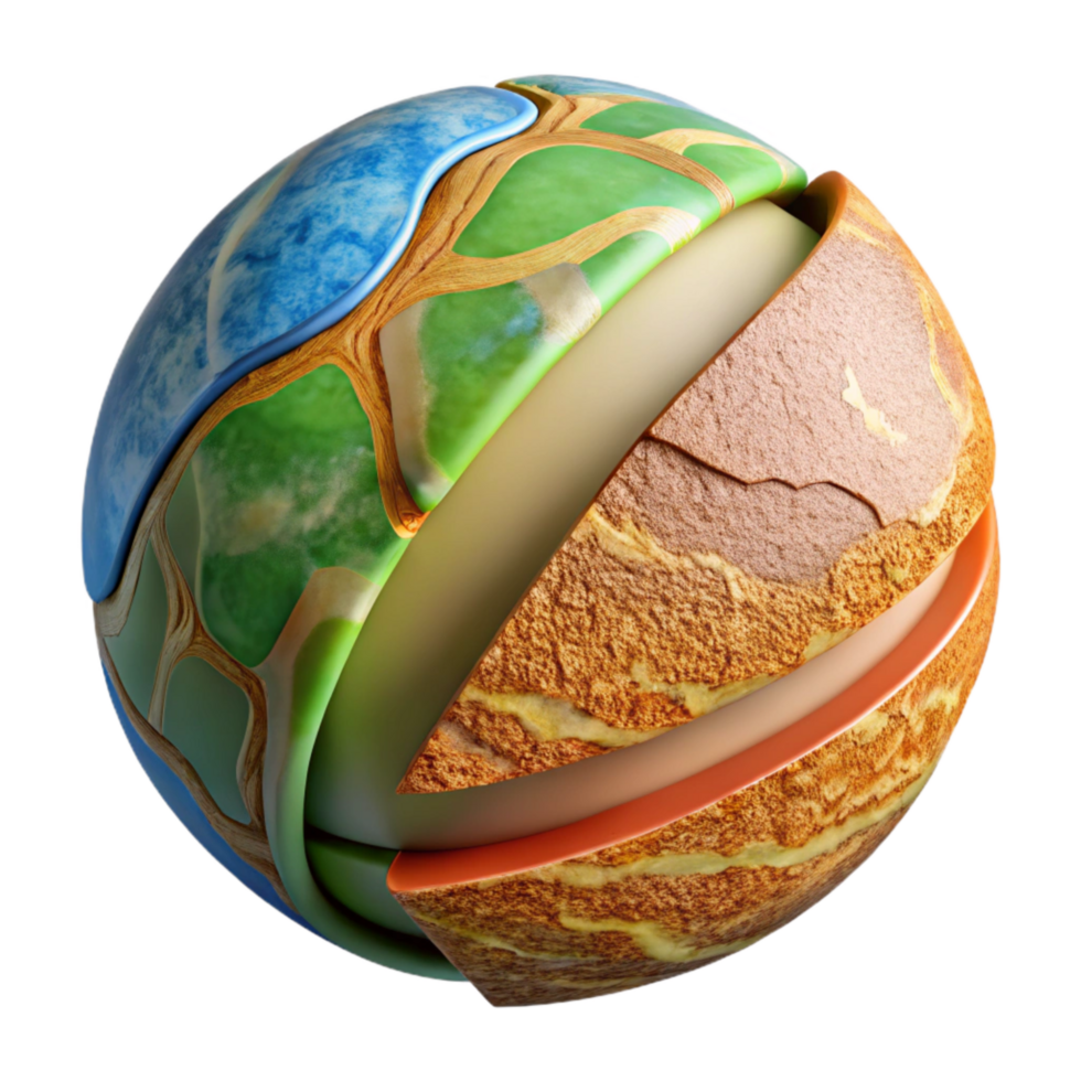 wonderful creative Dynamic Earth Layers Diagram with Fault Lines Isolated premium png
