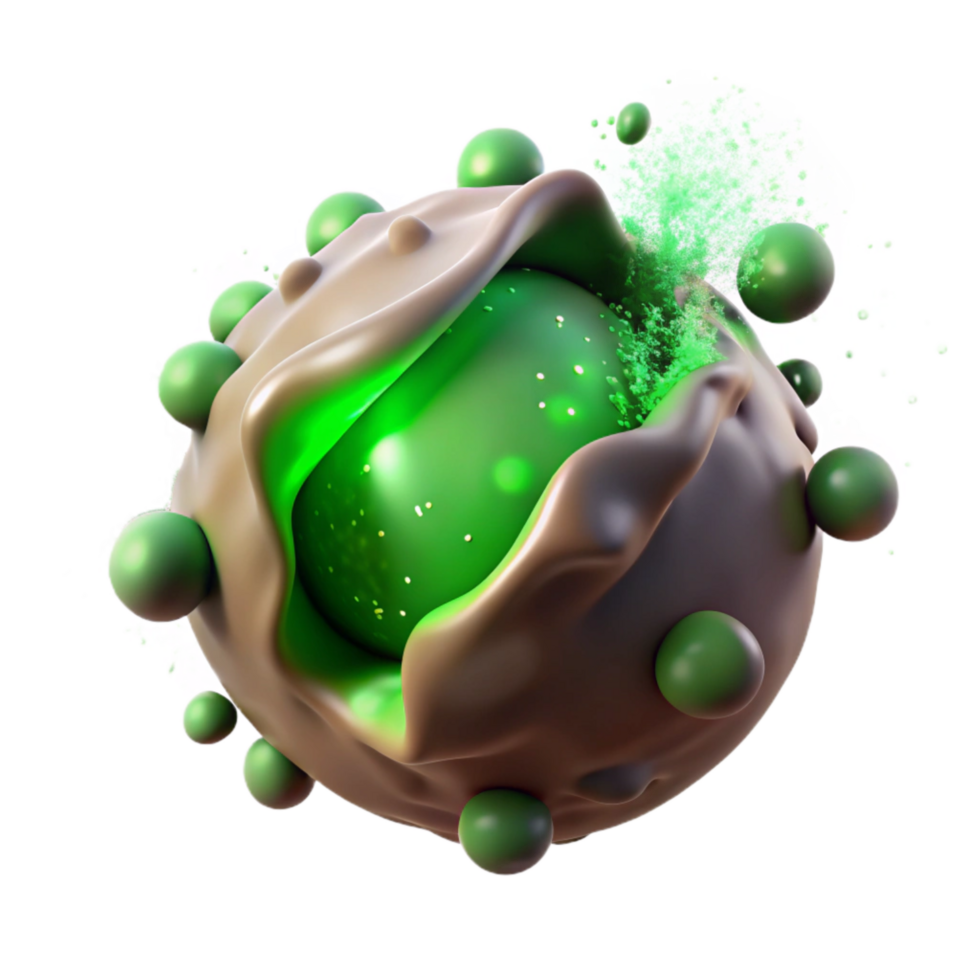 vibrant contemporary Dynamic Particle Dispersion Green Glow Cutout Element premium png