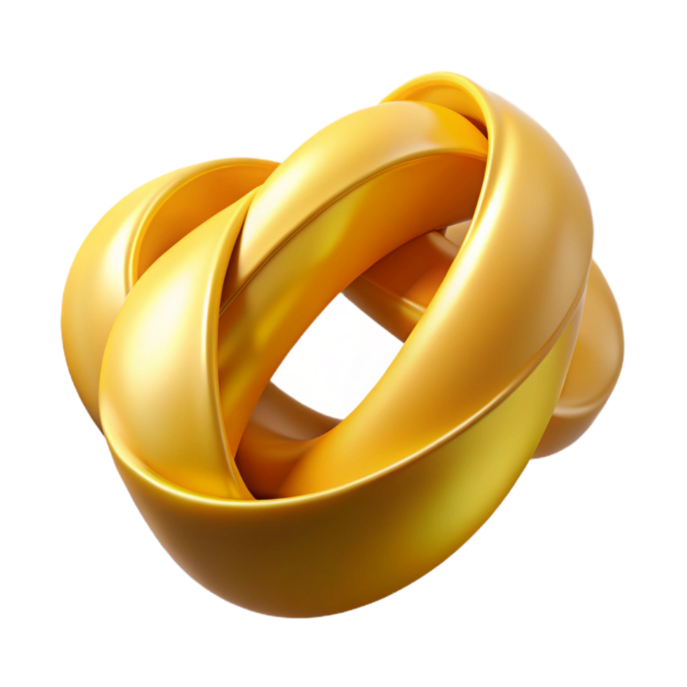 vibrant vintage Dynamic Ribbon Twist Yellow Isolated with Transparent Background high resolution png