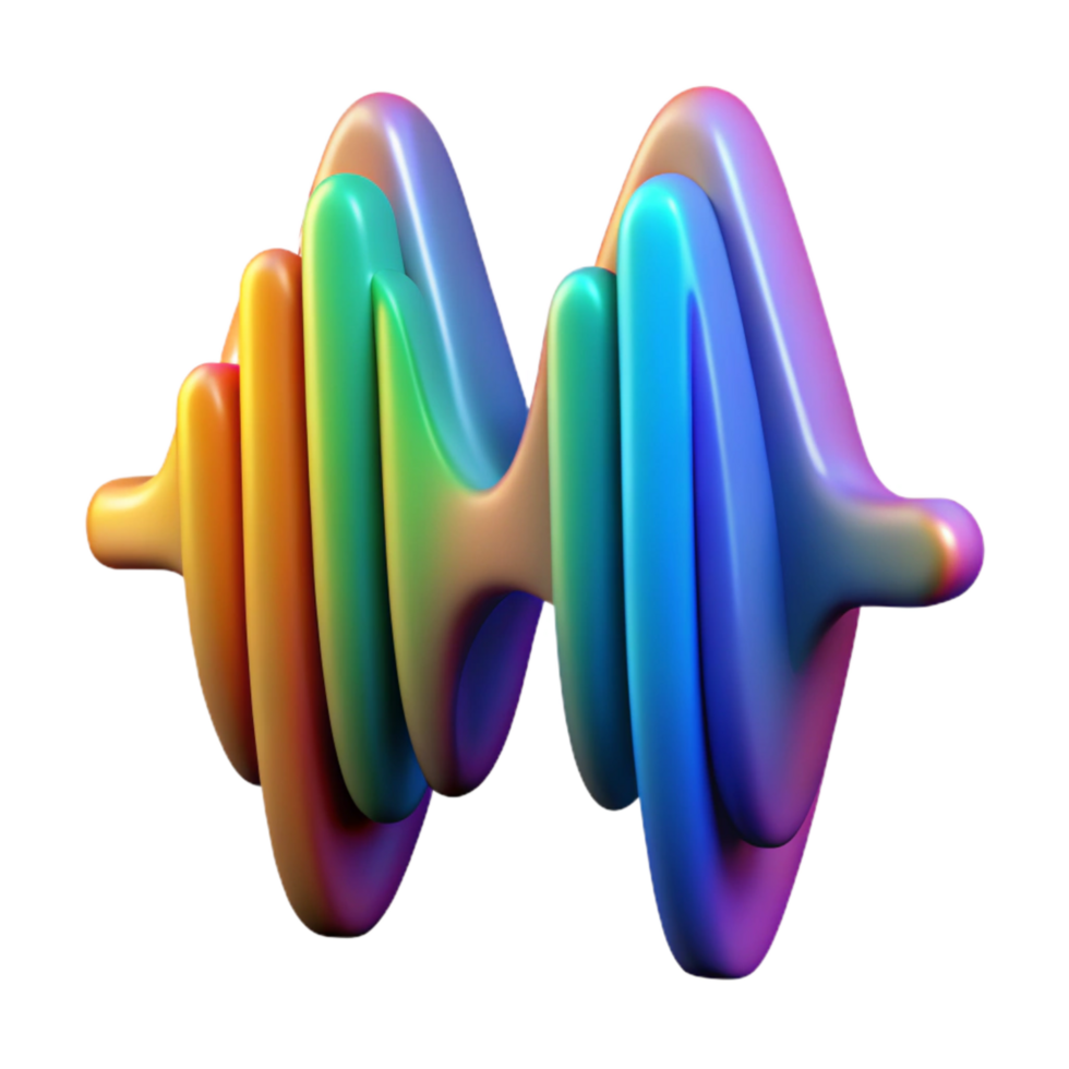 serene artistic Dynamic Spectral Waveform Cutout Element detailed png