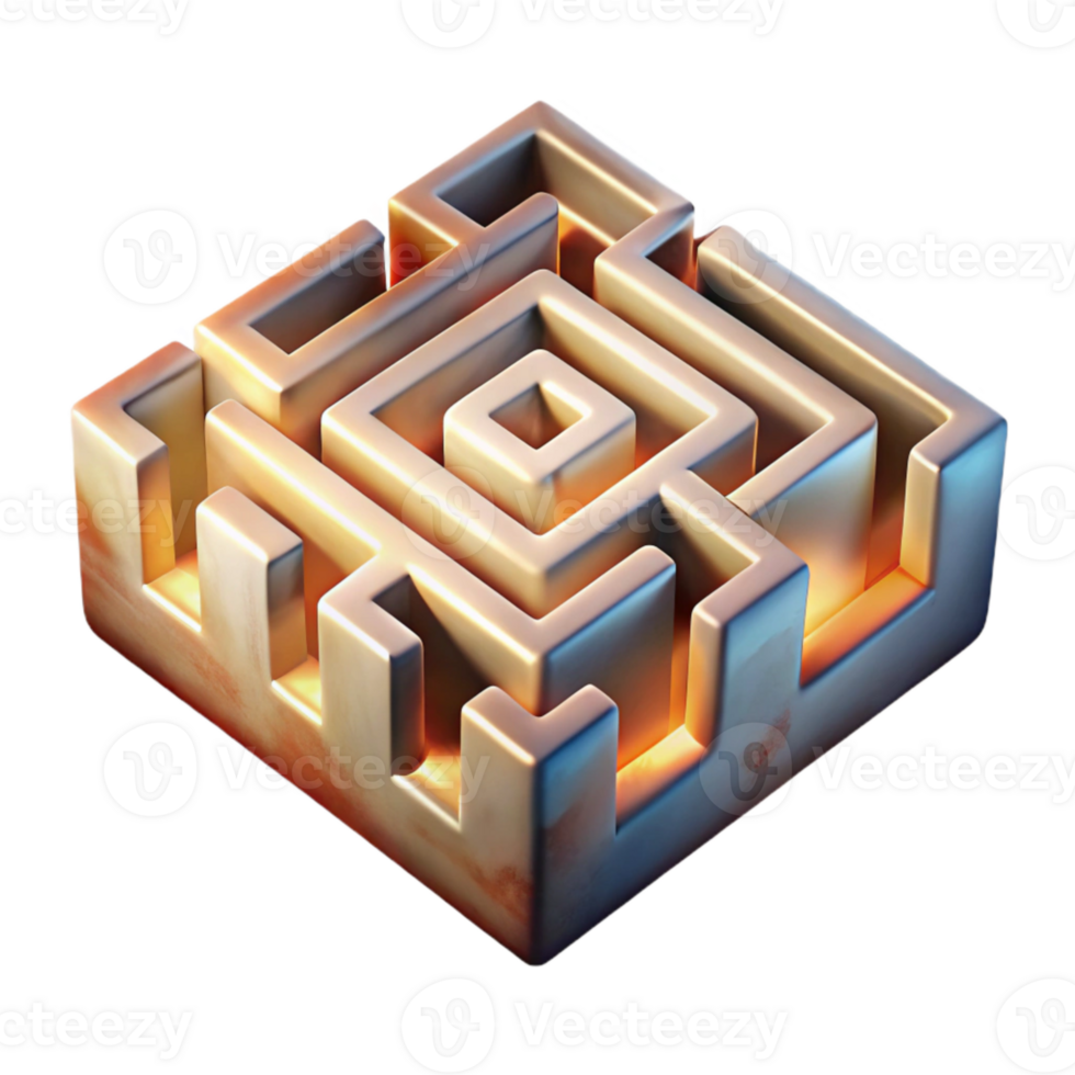 wonderful abstract Elegant Luminari Maze Cutout with Gradient Lighting high resolution png