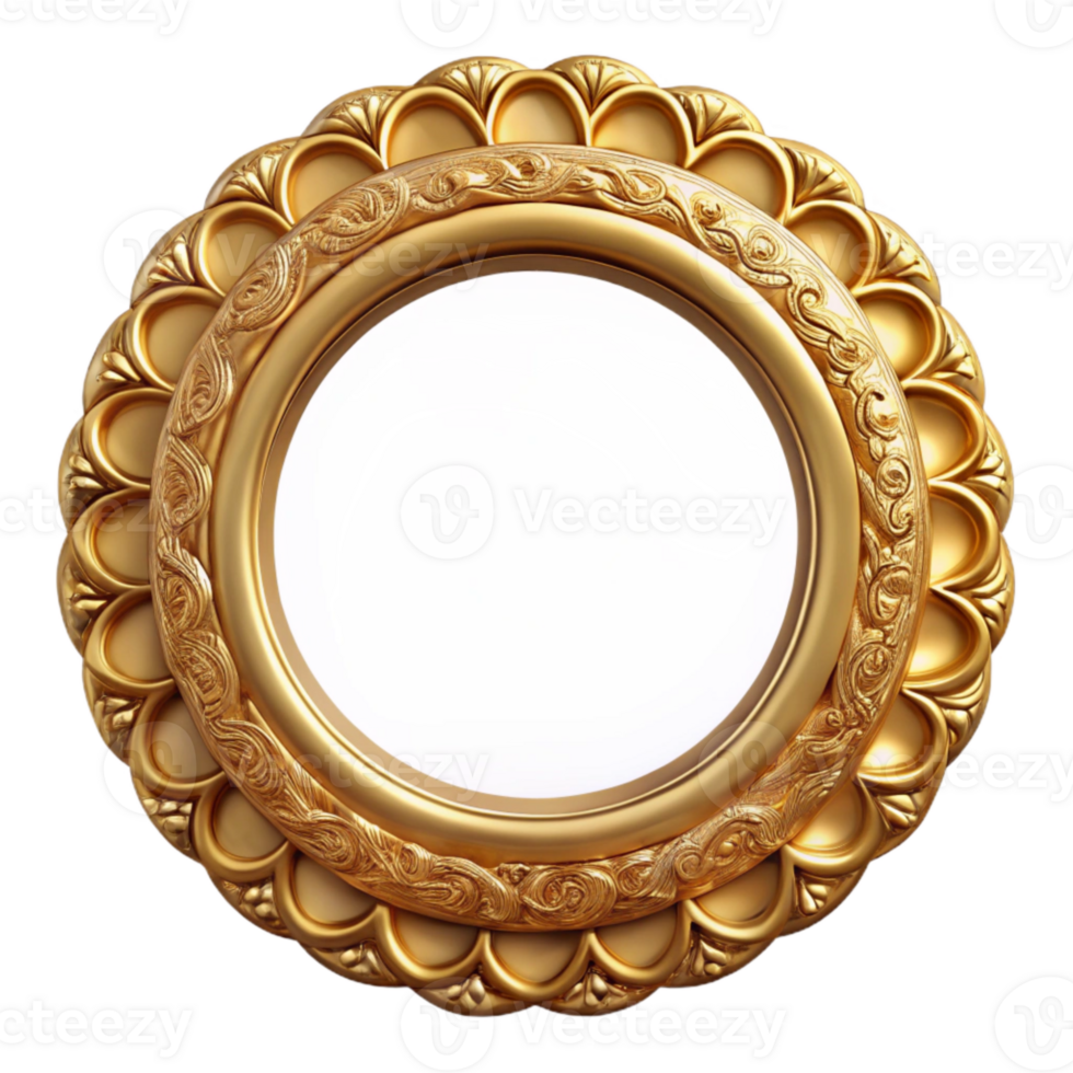 wonderful vintage Elegant Gold Circle Border Ornament Cutout original png