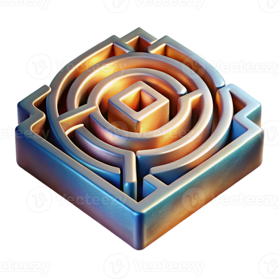 dramatic rustic Elegant Luminari Maze Cutout with Gradient Lighting professional png