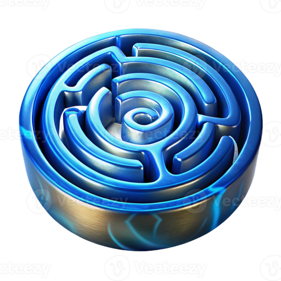elegant rustic Elegant Luminari Labyrinth Design Isolated with Silver Glow high resolution png