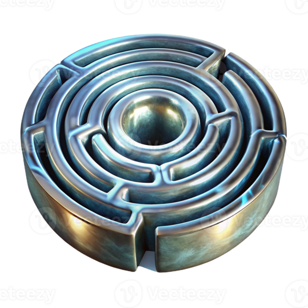 elegant contemporary Elegant Luminari Labyrinth Design Isolated with Silver Glow genuine png