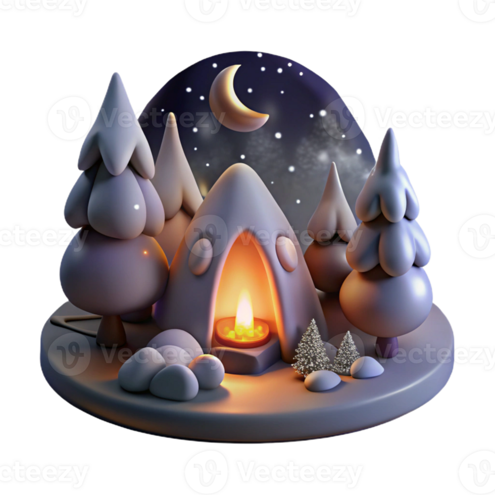 stunning rustic Ember Shadows Transparent Background Winter Night high resolution png