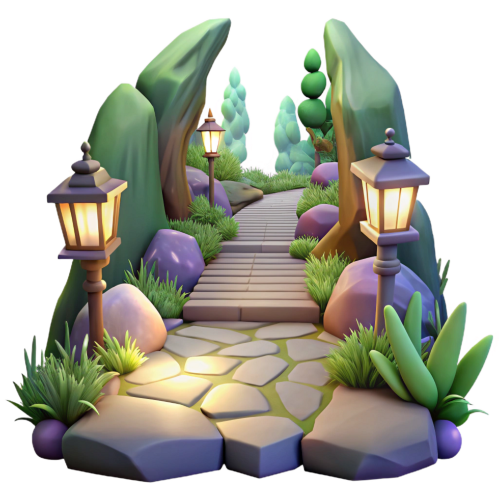 extraordinary artistic Enchanted Forest Path with Ethereal Light Transparent Background genuine png