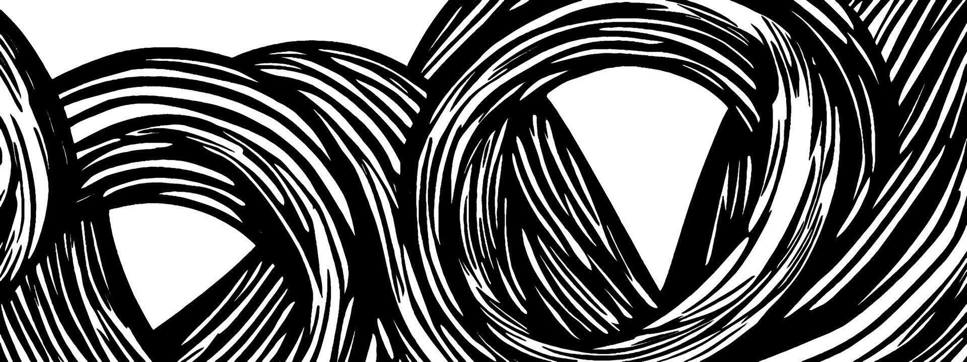 Vintage woodcut illustration depicting intricate interlocking circles and patterns vector
