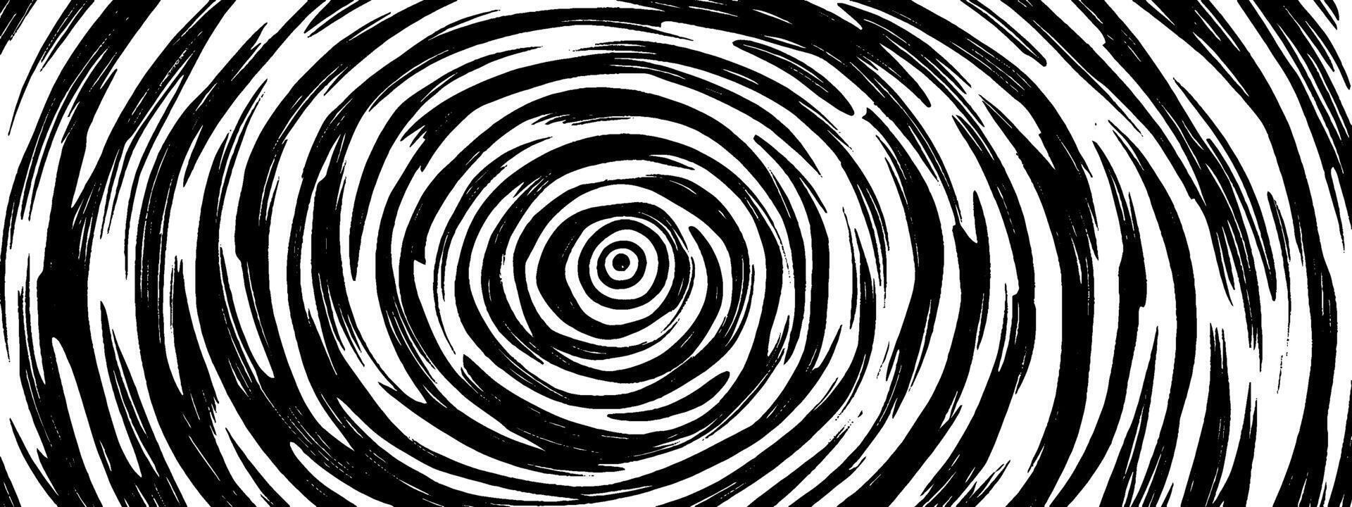 Circular spiral design in vintage woodcut style showcasing intricate patterns vector