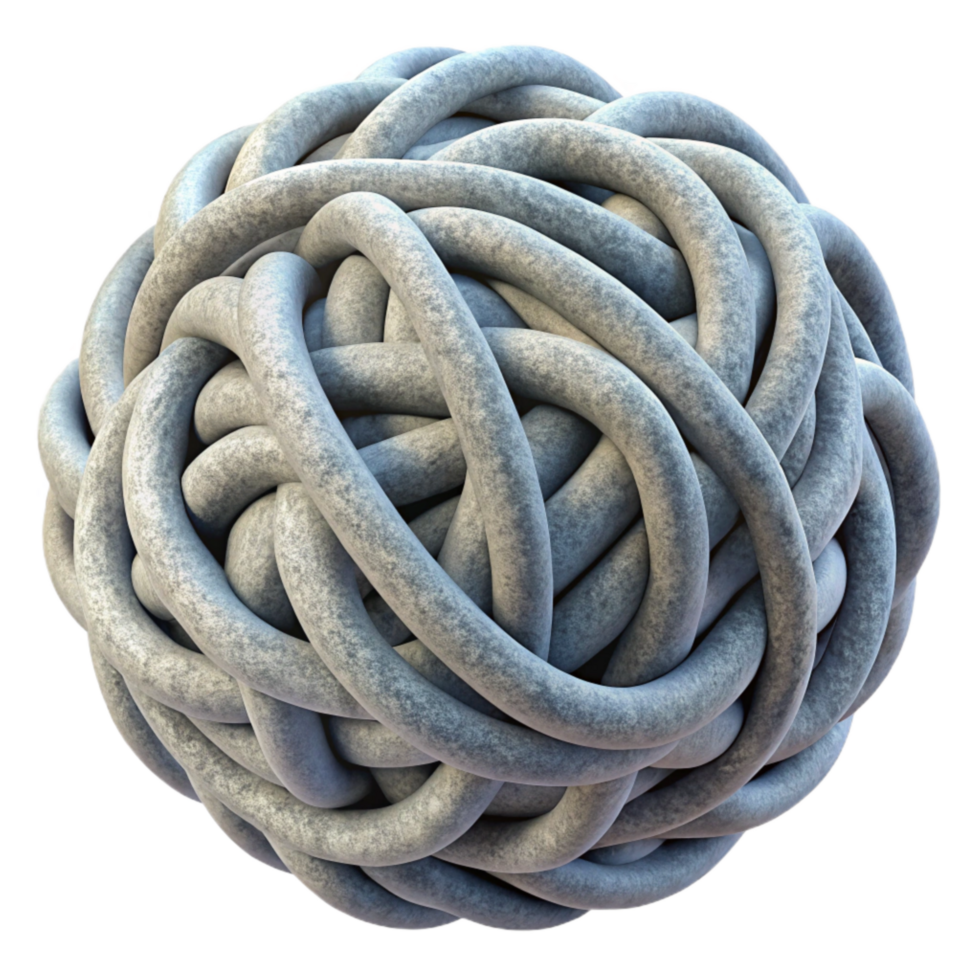 serene creative Entangled Fibers Cutout Subtle Gray Tones Transparent Background detailed png