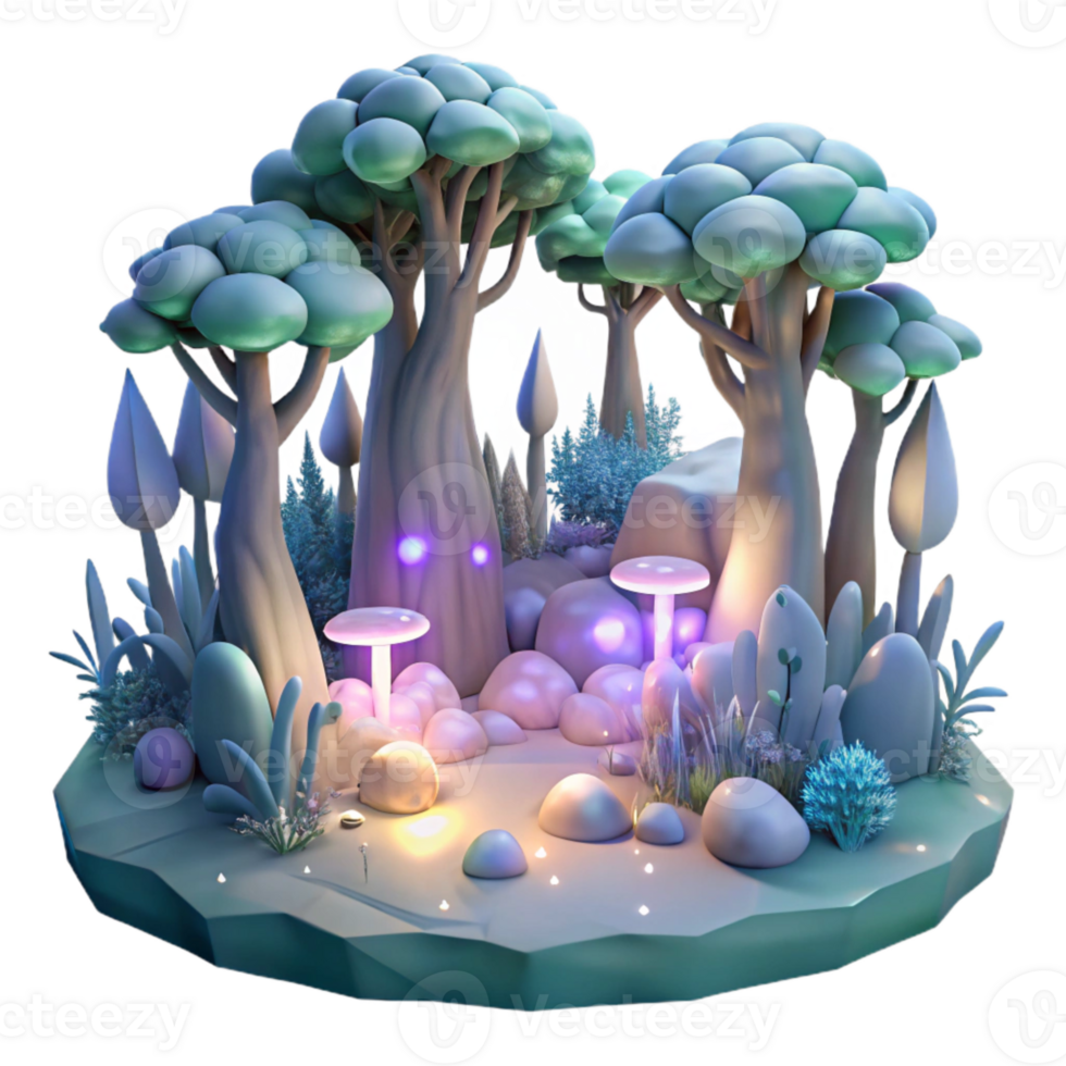 wonderful rustic Ethereal Lyrax Luminance Forest Scene Transparent professional png