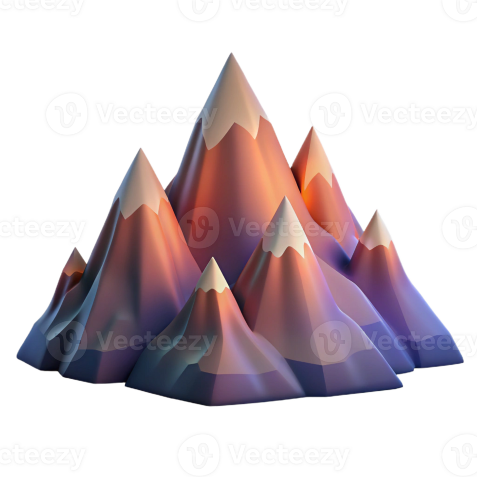 wonderful minimalist Evening Sky Hues Over Jagged Mountain Peaks Isolated Element original png