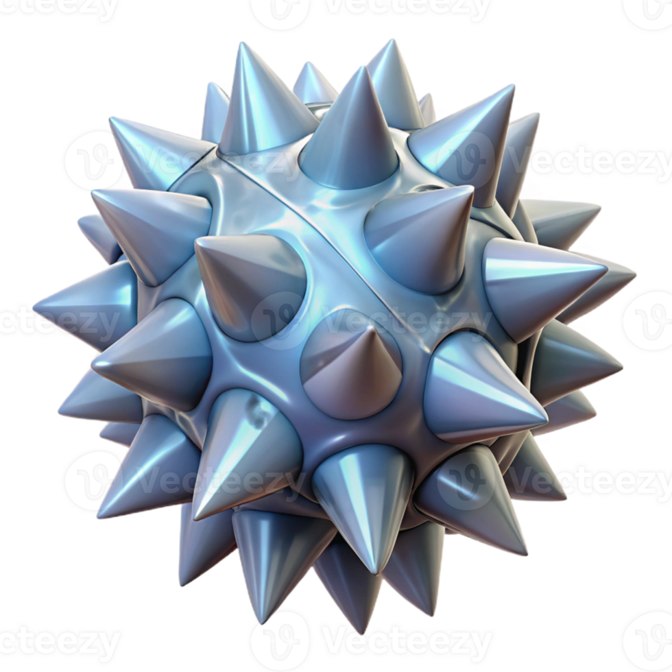vibrant modern Fabricated Thorn Cutout Crystalline Structure Transparent Background png