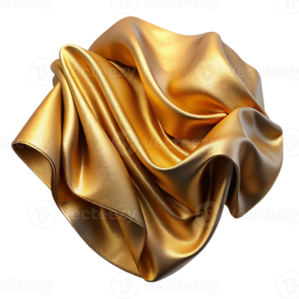 stunning modern Faded Silk Fabric Texture with Gold Hues Isolated genuine png