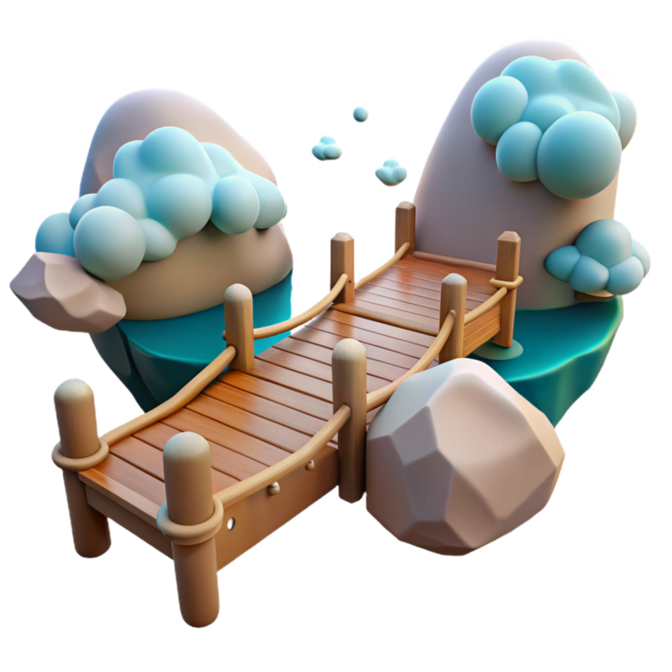 serene abstract Floating Bridge Dreamlike Atmosphere Cutout professional png